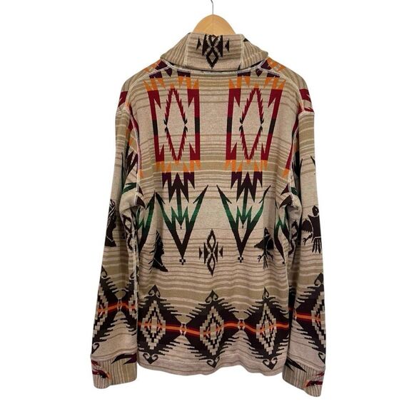 Polo by Ralph Lauren Shawl Collar Navajo Western Print Knit Cardigan Sweater, M - Picture 4 of 14